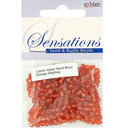 3.6mm Glass Seed Beads - 25g (available in 42 colours)